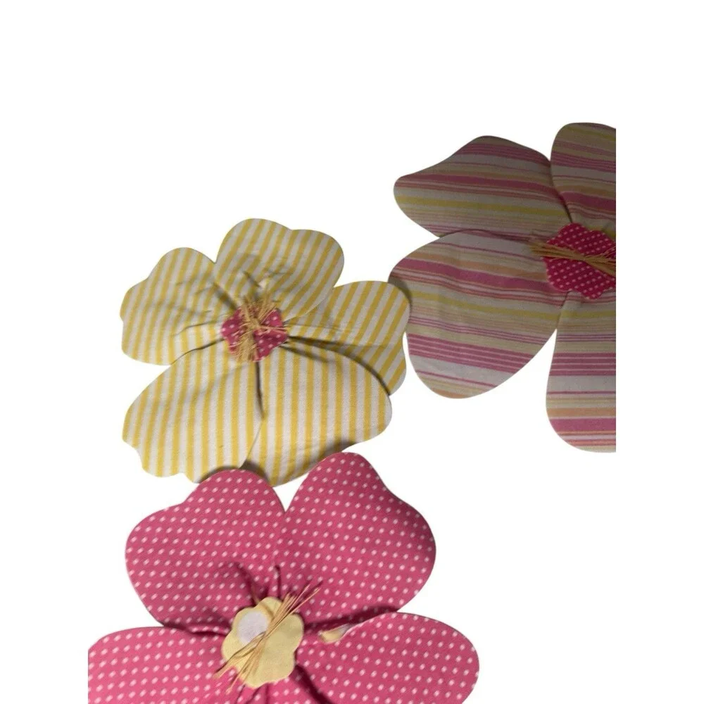 Pottery Barn Fabric Flower Wall Hangings, set of 8- Easter Spring Baby Bloom New